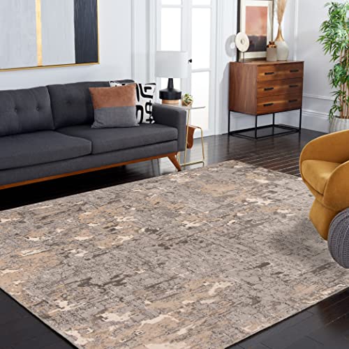 SAFAVIEH Meadow Collection 9' x 12' Grey MDW178F Modern Abstract Area Rug