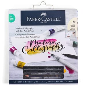 faber-castell modern calligraphy kit - lettering and calligraphy crafts for adults with pitt artist pens