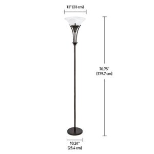 Globe Electric 63361 70" Floor Lamp, Dark Bronze, Alabaster Glass Shade, Floor Lamp for Living Room, Floor Lamp for Bedroom, Home Improvement, Home Décor, Home Office Accessories, Reading Lamp