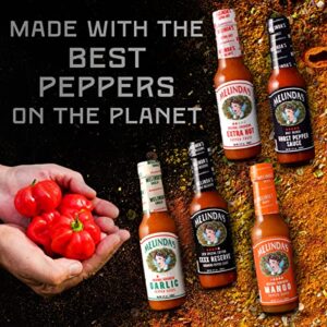 Melinda’s Habanero Hot Sauce Variety Pack - Extra Spicy Gourmet Hot Sauce Gift Set with Variety of Heat Levels - Includes XXXXtra Reserve, Garlic Habanero, Extra Hot, Mango, Ghost Pepper- 5 oz, 5 Pack