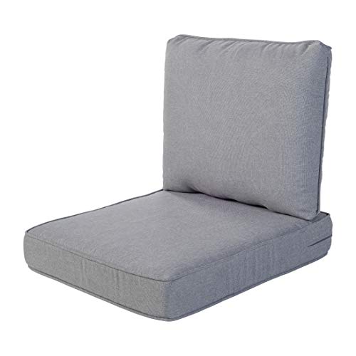 Quality Outdoor Living All- Weather Patio Chair Deep Seat and Back Cushion, 23x26, Machine Grey