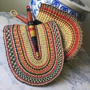 African Handfan with Leather Handle