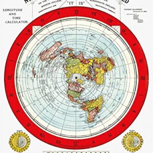 Flat Earth Map - Gleason's New Standard Map Of The World - Medium 18" x 24" Poster Includes FREE eBook and Flat Earth Bumper Sticker