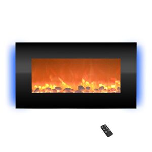 northwest 80-bl31-2001 electric fireplace-wall mounted with 13 backlight colors, adjustable heat and remote control-31 inch, 31", black