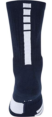NIKE Elite Basketball Crew Socks (Midnight Navy/White, Medium)