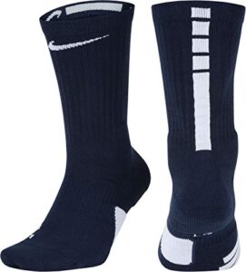 nike elite basketball crew socks (midnight navy/white, medium)