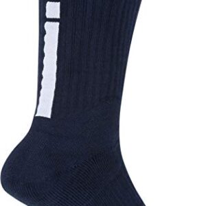 NIKE Elite Basketball Crew Socks (Midnight Navy/White, Medium)