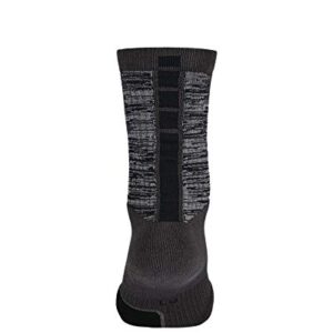 NIKE Elite Graphic Basketball Crew Socks Men's (Thunder Grey/Gunsmoke/Black, Large)