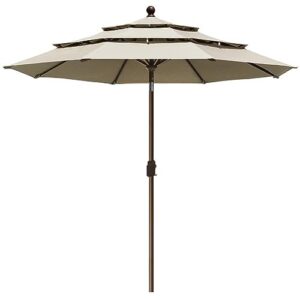 eliteshade usa 10-year-non-fading sunumbrella 9ft 3 tiers market umbrella patio umbrella outdoor table umbrella with ventilation,antique beige