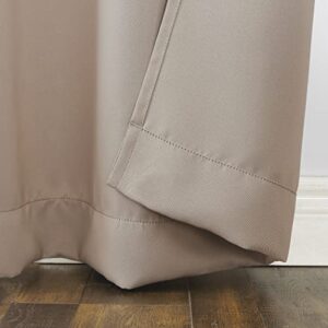 Sun Zero Easton Energy Saving Blackout Tab Top Curtain Panel, 40" x 84", Stone