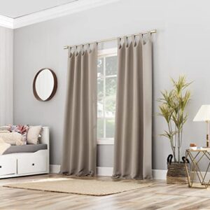 Sun Zero Easton Energy Saving Blackout Tab Top Curtain Panel, 40" x 84", Stone