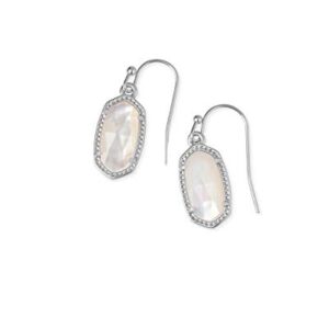 Kendra Scott Lee Drop Earrings for Women, Fashion Jewelry, Rhodium-Plated, Ivory Mother of Pearl