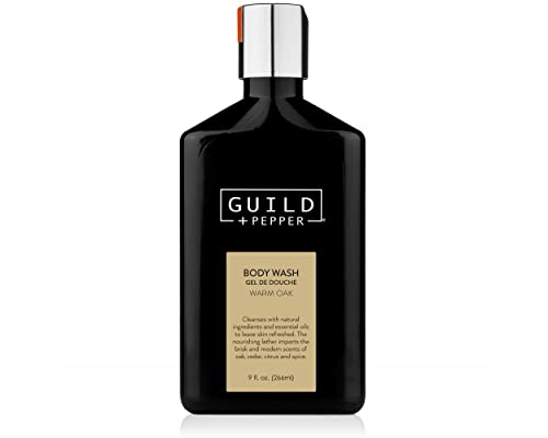 Gilchrist & Soames Guild + Pepper Body Wash and Shower Gel - 9oz - Natural, Essential Oils, All Skin Types, Zero Parabens, Sulfates, and Phthalates