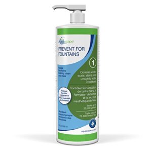 aquascape prevent water treatment for fountains, waterfalls, rock and gravel, prevent white-scale buildup, stains, foam and other unsightly water conditions, 32 ounce / 946-ml | 96075