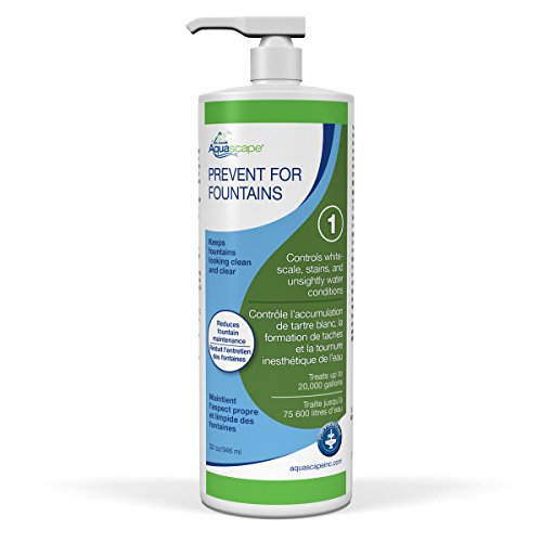 Aquascape PREVENT Water Treatment for Fountains, Waterfalls, Rock and Gravel, Prevent White-scale Buildup, Stains, Foam and Other Unsightly Water Conditions, 32 ounce / 946-ml | 96075