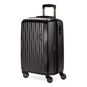 swissgear 7272 energie hardside luggage carry-on luggage with spinner wheels & tsa lock, black, 19”