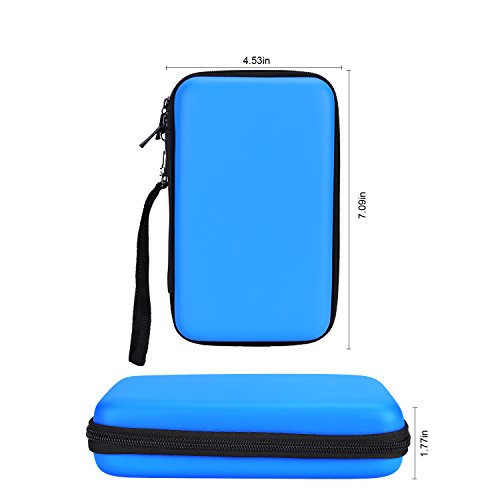 AKWOX Carrying Case Compatible with for Nintendo New 3DS XL,3DS XL, Hard Travel Protective Shell for Console& Game (Blue)