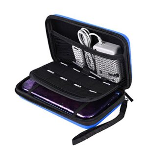 AKWOX Carrying Case Compatible with for Nintendo New 3DS XL,3DS XL, Hard Travel Protective Shell for Console& Game (Blue)