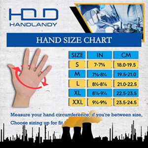 HANDLANDY Mens Work Gloves Touch screen, Synthetic Leather Utility Gloves, Flexible Breathable Fit- Padded Knuckles & Palm (Large)