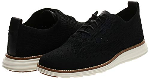 Cole Haan Men's Original Grand Knit Wing TIP II Sneaker, BLACK/IVORY, 10 M US