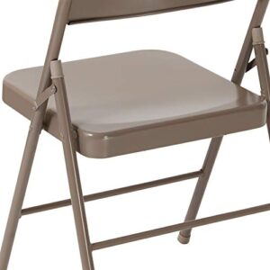 Flash Furniture HERCULES Series Double Braced Beige Metal Folding Chair