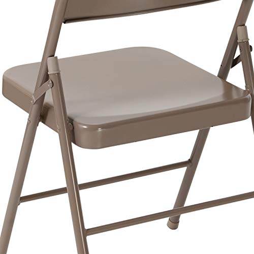 Flash Furniture HERCULES Series Double Braced Beige Metal Folding Chair