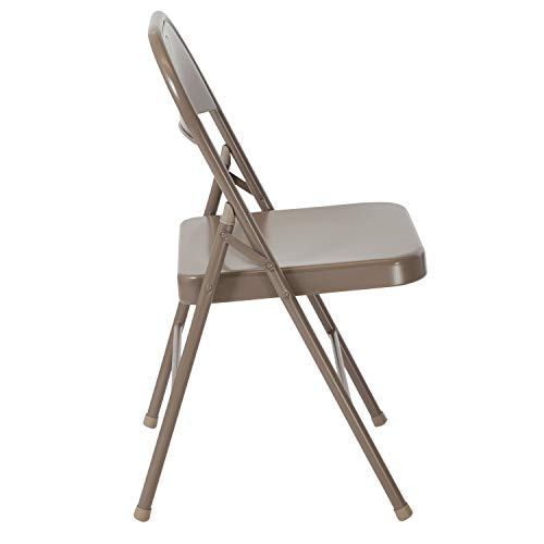 Flash Furniture HERCULES Series Double Braced Beige Metal Folding Chair