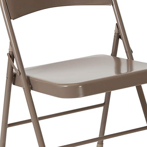 Flash Furniture HERCULES Series Double Braced Beige Metal Folding Chair