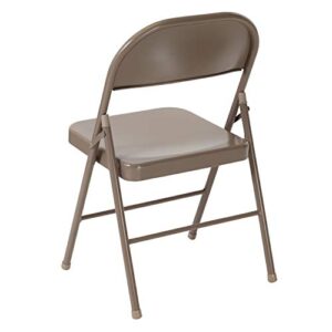 Flash Furniture HERCULES Series Double Braced Beige Metal Folding Chair