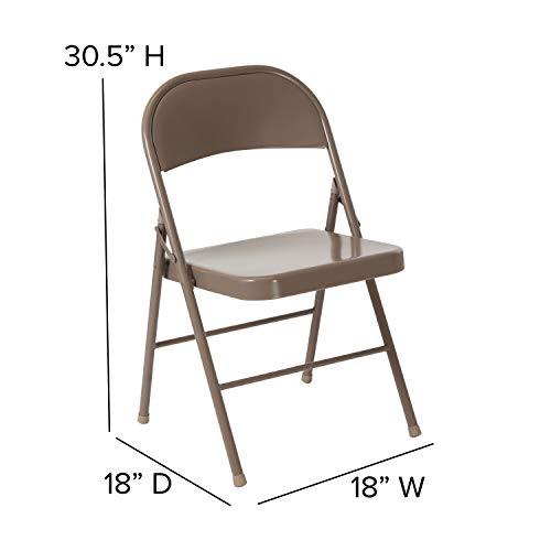 Flash Furniture HERCULES Series Double Braced Beige Metal Folding Chair