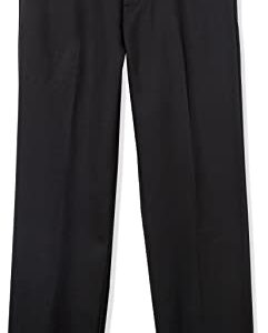 Amazon Essentials Men's Classic-Fit Expandable-Waist Flat-Front Dress Pant, Black, 34W x 32L