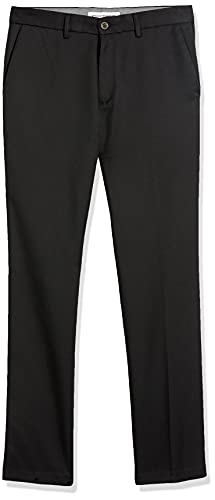 Amazon Essentials Men's Slim-Fit Flat-Front Dress Pant, Black, 34W x 30L