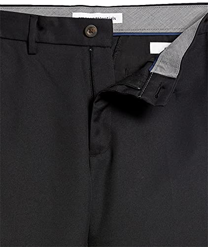 Amazon Essentials Men's Slim-Fit Flat-Front Dress Pant, Black, 34W x 30L