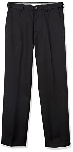 Amazon Essentials Men's Classic-Fit Expandable-Waist Flat-Front Dress Pant, Black, 36W x 32L