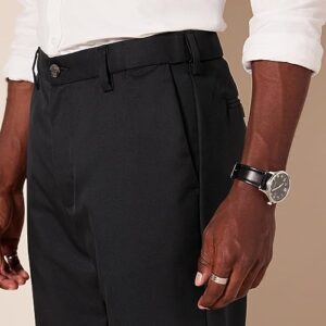 Amazon Essentials Men's Classic-Fit Expandable-Waist Flat-Front Dress Pant, Black, 36W x 32L