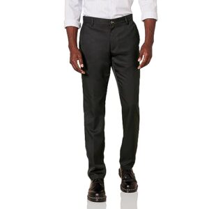amazon essentials men's slim-fit flat-front dress pant, black, 32w x 30l