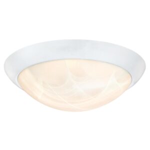 westinghouse lighting 6106600 11-inch energy star led indoor flush mount ceiling fixture, white finish with white alabaster glass