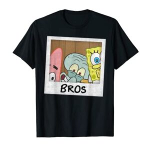 Nickelodeon mens Classic Nickelodeon Spongebob Squarepants BROS T Shirt, Black, Small US