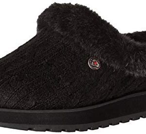 Skechers Women's Ice Angel Slipper, Black/Black, 7.5