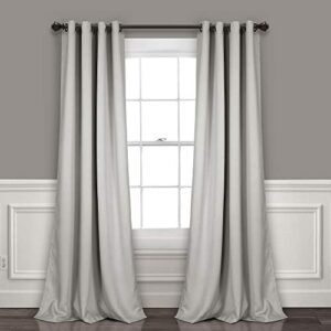 Lush Decor Insulated Grommet Blackout Curtains Panel Pair, 52"W x 95"L, Light Gray