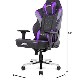 AKRacing Masters Series Max Gaming Chair with Wide Flat Seat, 400 Lbs Weight Limit, Rocker and Seat Height Adjustment Mechanisms - Indigo