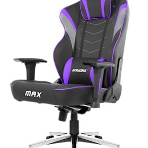 AKRacing Masters Series Max Gaming Chair with Wide Flat Seat, 400 Lbs Weight Limit, Rocker and Seat Height Adjustment Mechanisms - Indigo