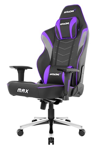 AKRacing Masters Series Max Gaming Chair with Wide Flat Seat, 400 Lbs Weight Limit, Rocker and Seat Height Adjustment Mechanisms - Indigo