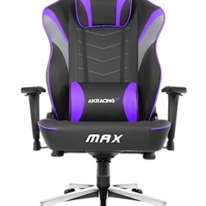 AKRacing Masters Series Max Gaming Chair with Wide Flat Seat, 400 Lbs Weight Limit, Rocker and Seat Height Adjustment Mechanisms - Indigo