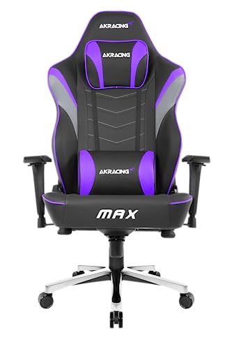 AKRacing Masters Series Max Gaming Chair with Wide Flat Seat, 400 Lbs Weight Limit, Rocker and Seat Height Adjustment Mechanisms - Indigo