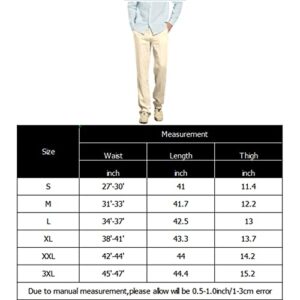 Manwan walk Men’s Casual Beach Trousers Elastic Loose Fit Lightweight Linen Summer Pants K70 (Medium, White)