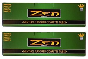 zen menthol 100mm cigarette tubes – 2 pack, 400 tubes total