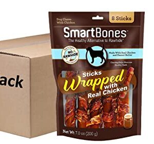 SmartBones Chicken-Wrapped Sticks, Treat Your Dog to a Rawhide-Free Chew Made with Real Chicken and Vegetables