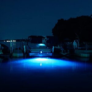 Tidal Wake IP68 Underwater 1/2in Standard Boat Drain Plug LED Light Built-in Driver & Overheat Protection 3 Yr/50,000hr Warranty, 316 Stainless Steel, 12-30v/27w,1800 lumen w/Storage Bag (Blue)