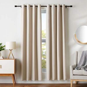 amazon basics room darkening blackout window curtain with grommets, 52 x 84 inches, beige - set of 2